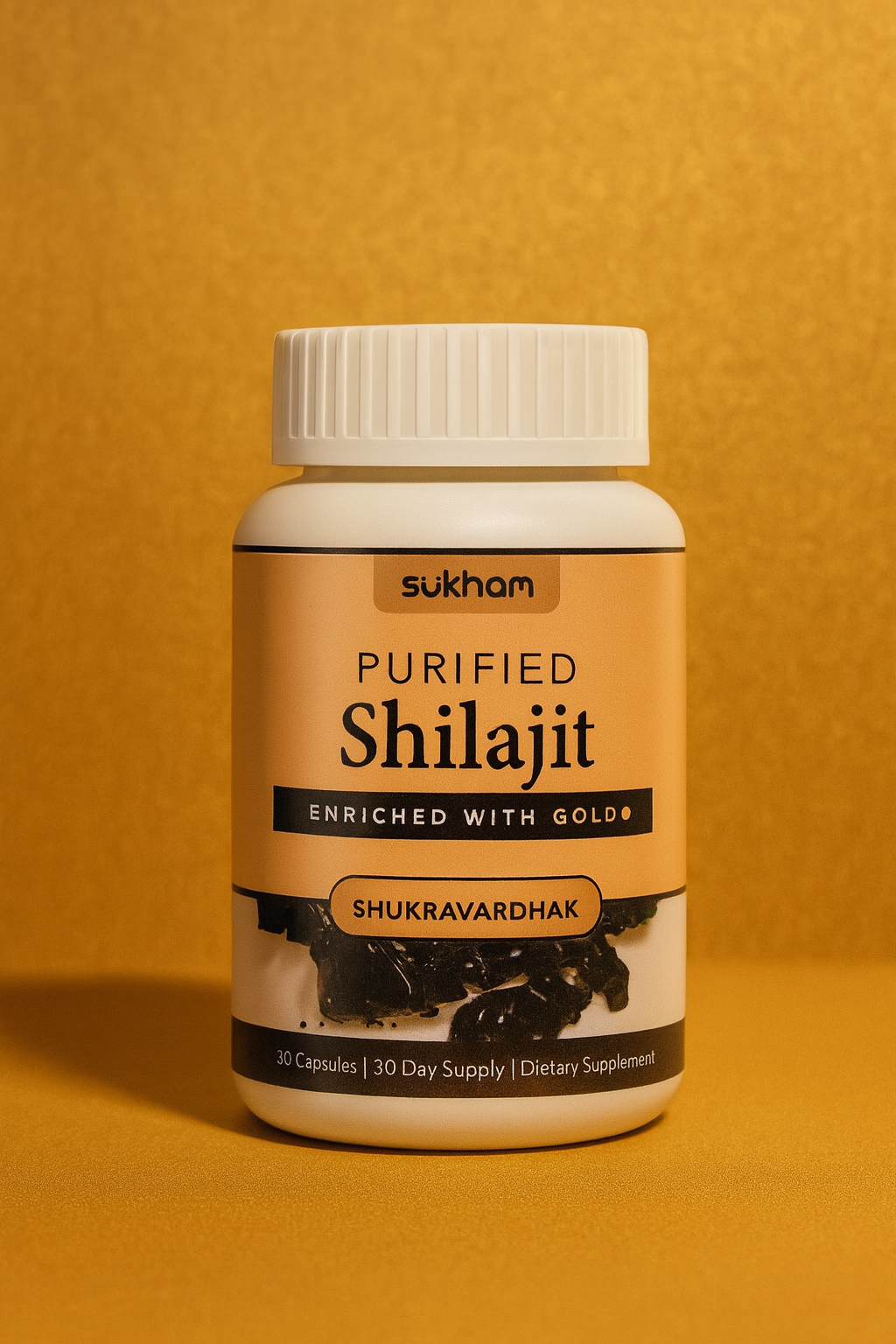 Sukham Purified Shilajit Enriched with Gold – Ancient Energy & Vitality in Modern Form
