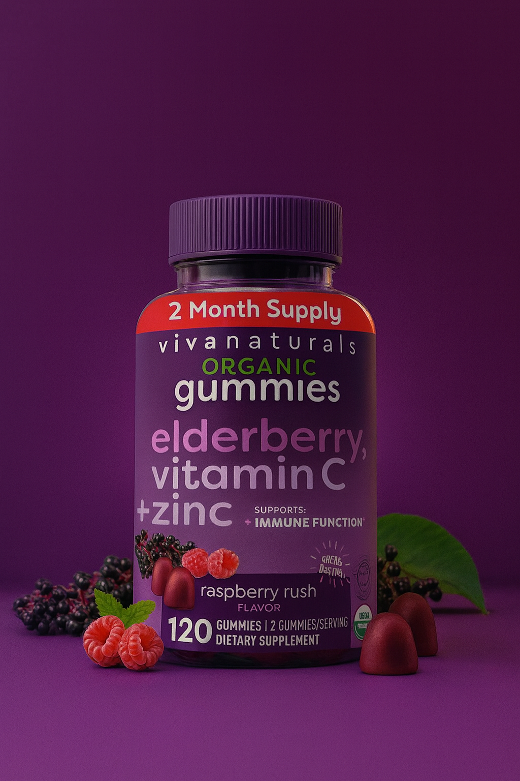 Viva Naturals Organic Black Elderberry Gummies Review – Immune Support with Vitamin C & Zinc