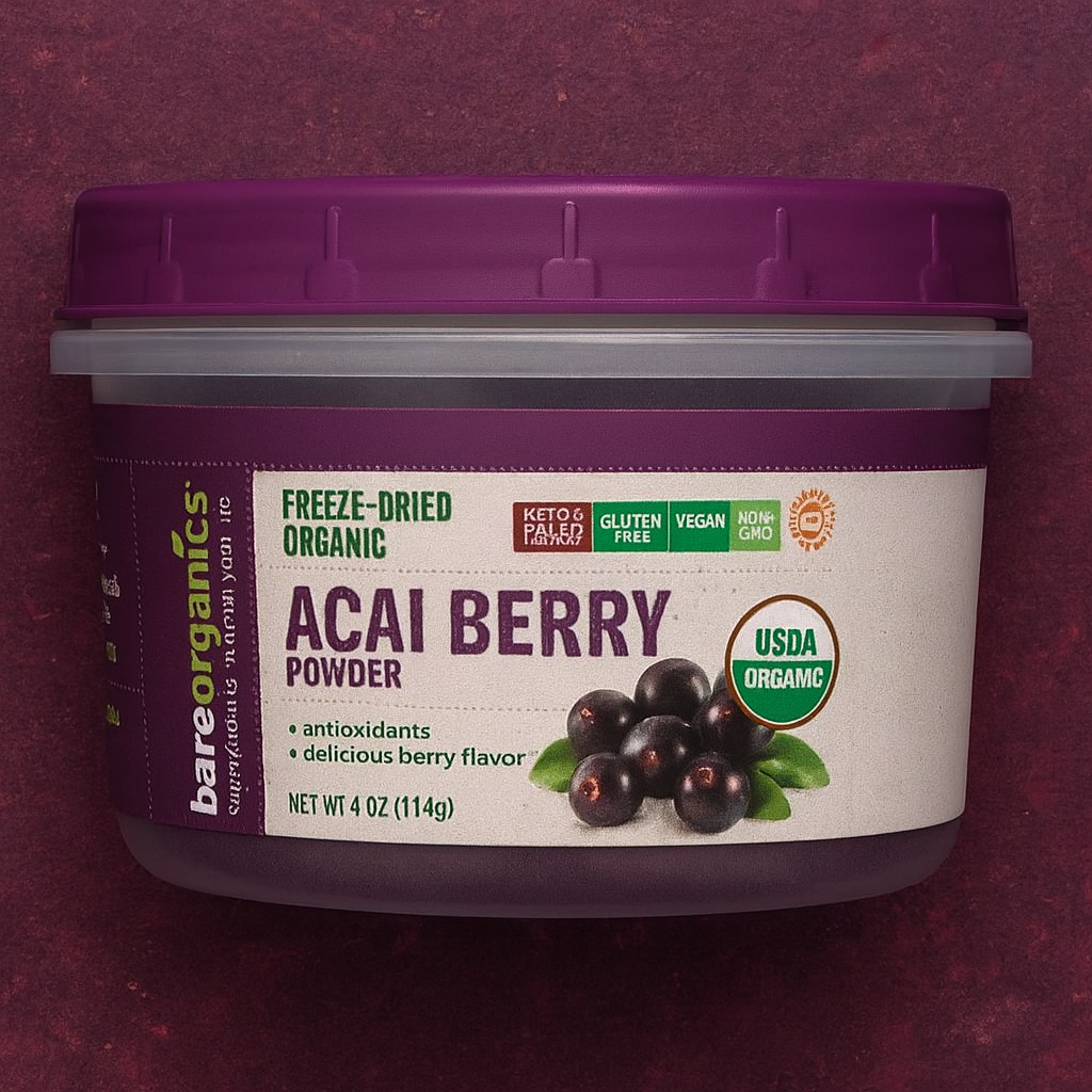 BareOrganics Freeze-Dried Açaí Berry Powder (4 oz) — Superfood Powder Review