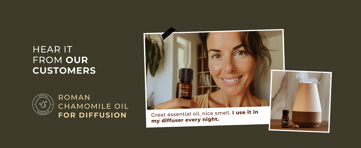 Close-Up of Roman Chamomile Essential Oil Drops